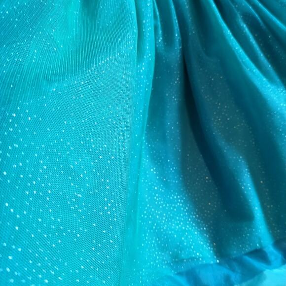 Girls Dreamworks Trolls Hi/Low Hooded Dress/Costume Lined Turquoise Size M 7/8 - Picture 6 of 11